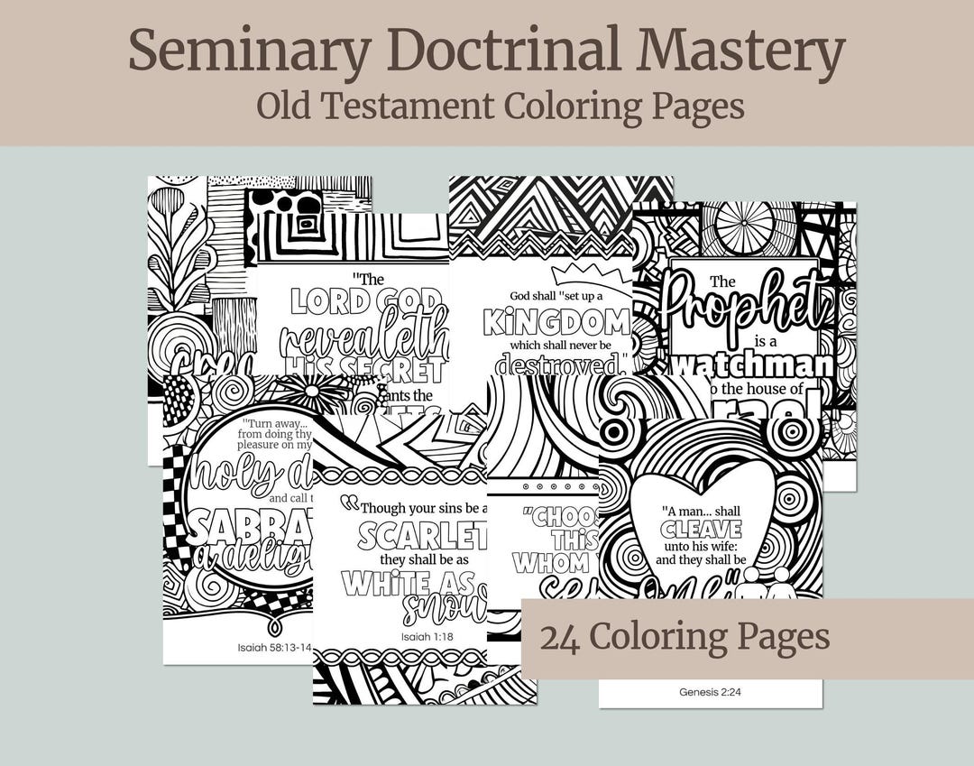 Seminary Doctrinal Mastery Coloring Pages for Old Testament 2026 - Etsy
