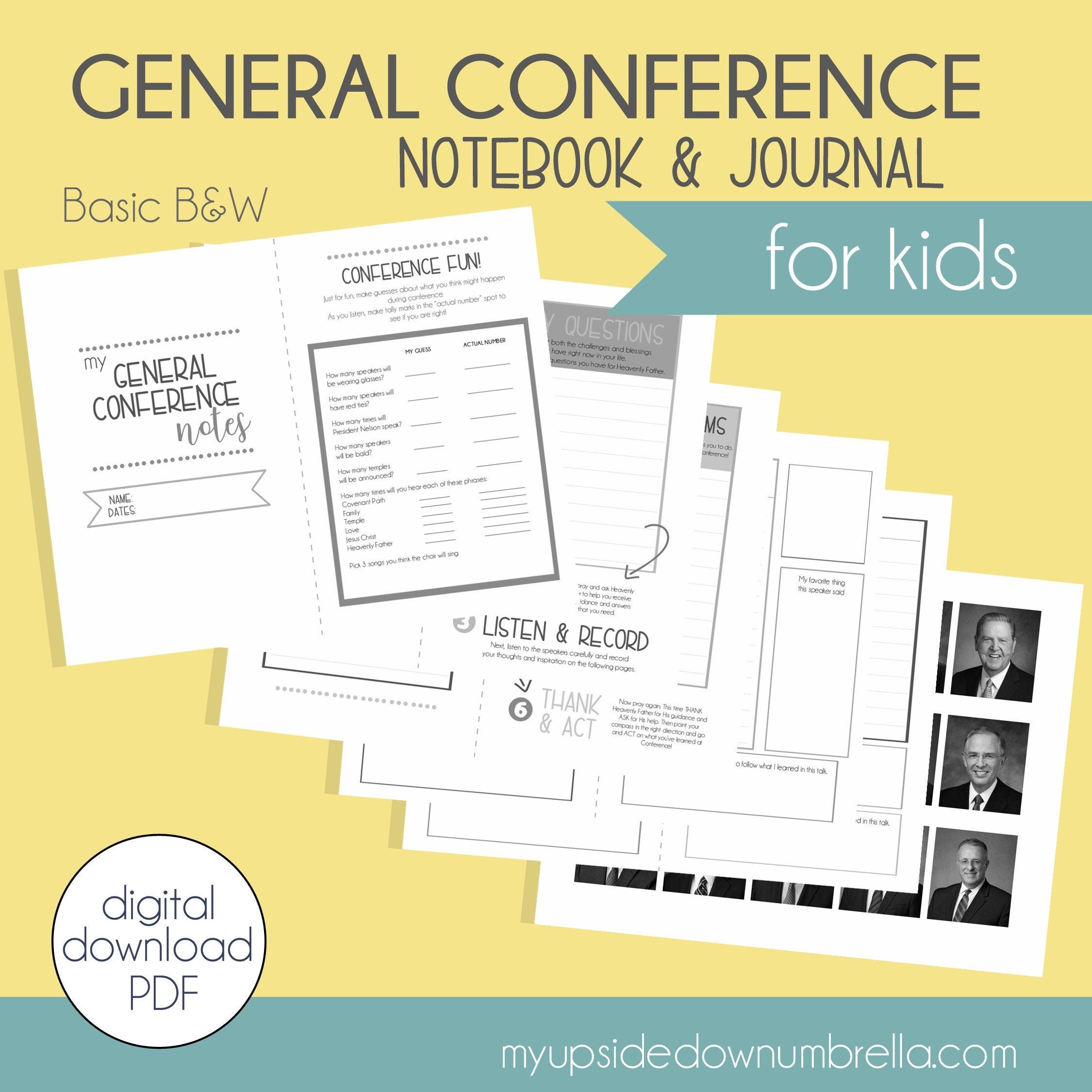 October 2022 General Conference Workbook for Kids Conference Etsy