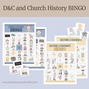 Doctrina y Convenios / Juego de bingo de la historia de la Iglesia / Juego de la Primaria SUD / Actividades para niños Santos de los Últimos Días / Ven, sígueme 2025