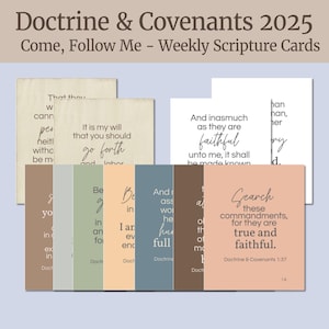 Come Follow Me 2025 - Lehre und Bündnisse Schriftkarten - LDS Schriftstudie, Wohnkultur Printables für CFM 2025, 4x6 und 8,5x11