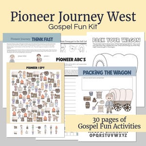 Pioneer Journey Fun Kit, Games & Activities for Primary Children, LDS Valiant Activities Day, Come Follow Me, Pioneer Day, FHE Pioneer Party
