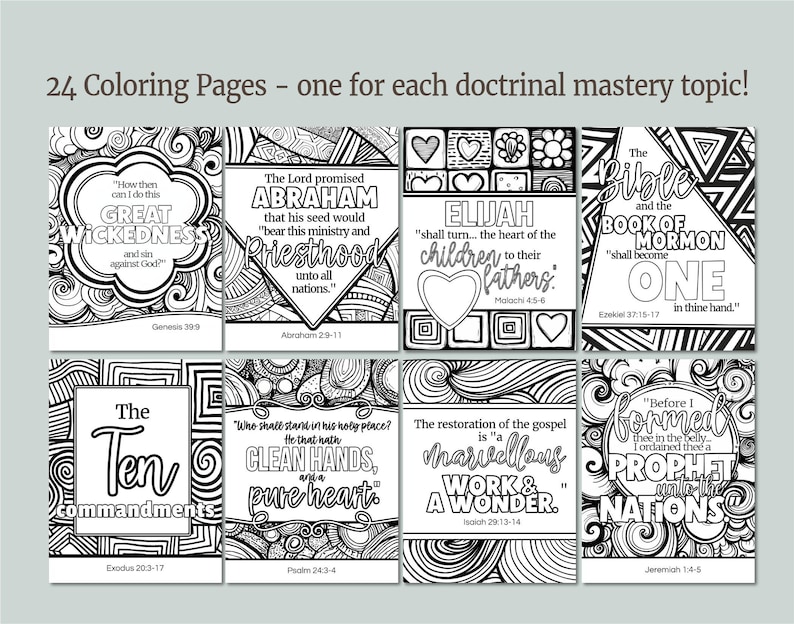 Seminary Doctrinal Mastery Coloring Pages for Old Testament 2026 - Etsy