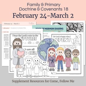 24 de febrero - 2 de marzo Ayudas para las lecciones / Primaria - Familia Ven, sígueme 2025 Hogar e Iglesia / D&C 18 "El valor de las almas es grande" / Páginas para colorear