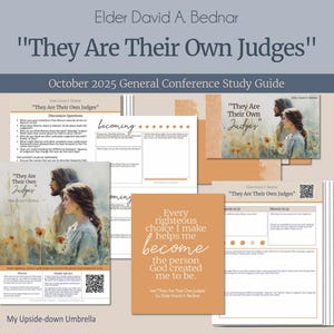 Peut inclure: Ensemble de guides d'étude et de documents pour la Conférence Générale d'octobre 2025, intitulé "They Are Their Own Judges" par Elder David A. Bednar. Les documents comprennent des questions de discussion et des citations inspirantes.