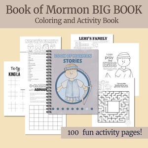 Libro de actividades y colorear del Libro de Mormón PAQUETE / Páginas de actividades SUD para niños de primaria / Ven, sígueme 2024 Ayudas para lecciones