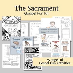 Kit divertido del Evangelio sacramental, juegos y actividades para niños de la Primaria, Días de actividades SUD, Ven, sígueme, juegos de tiempo tranquilo para niños SUD