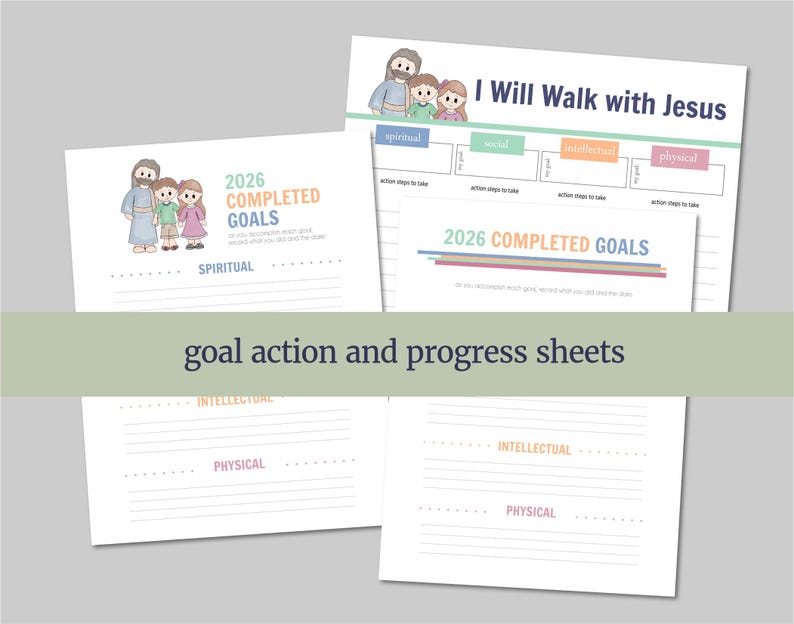 PRIMARY Goal Setting Kit for LDS Children and Youth Program | 2026 "I Will Walk with Jesus" image 4