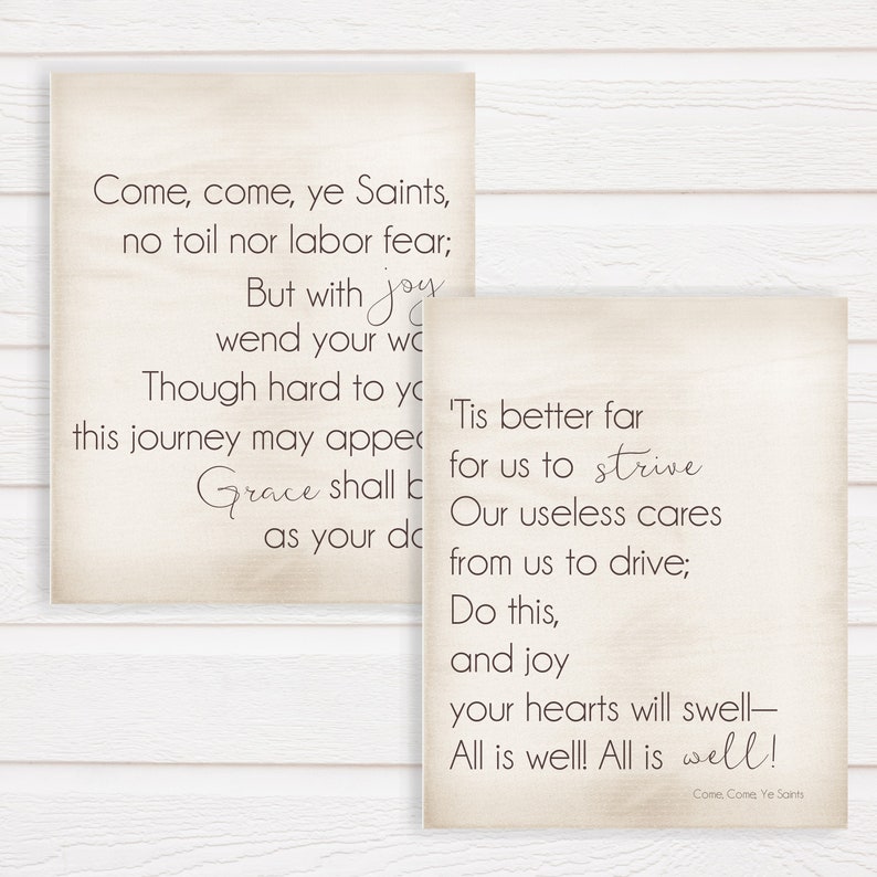 Come, Come Ye Saints, LDS Hymn, Farmhouse Printable, July 24, Utah ...