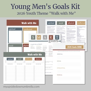 Goal Setting Kit for Young Men | LDS Children and Youth Program | 2026 Youth Theme | Walk with Me