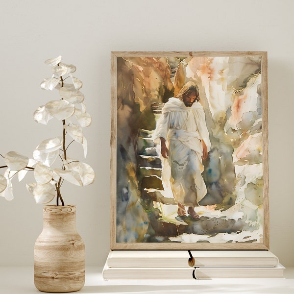 Jesus Christ Painting | Holy One of Israel | Bible Art for Easter Decor | He is Risen | Digital Download Artwork