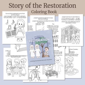 Libro para colorear de la historia de la Restauración / Páginas para colorear de Doctrina y Convenios para niños de la Primaria SUD, Ven, sígueme 2025 / *Digital