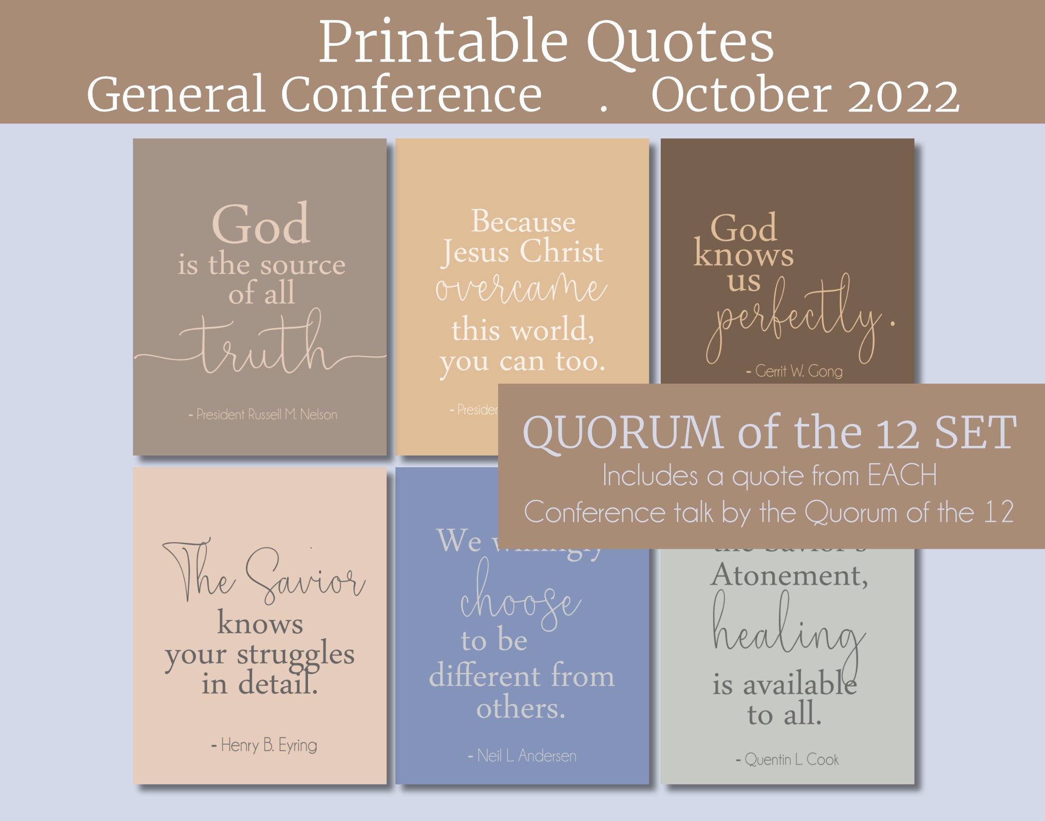 General Conference October 2022 Printable Quotes Quorum of Etsy