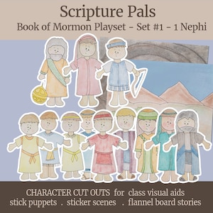 Book of Mormon Scripture Pals - SET 1 - Book of Mormon Characters, Printable Graphics, Felt Board Stories, Magnet Board -Come Follow Me 2024