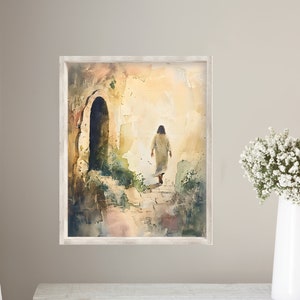 Easter Artwork of Jesus Christ | Victory | Bible Art - the Risen Lord, Easter Decor | Modern Christian Artwork | Digital Download Art