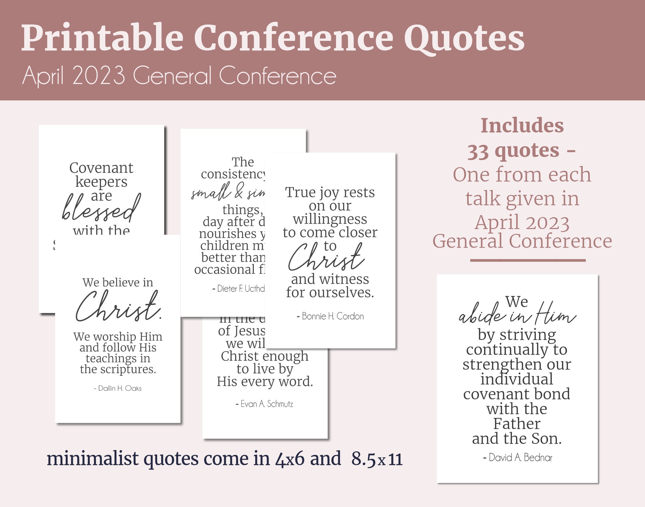 General Conference Printable Quotes april 2023 Conference - Etsy