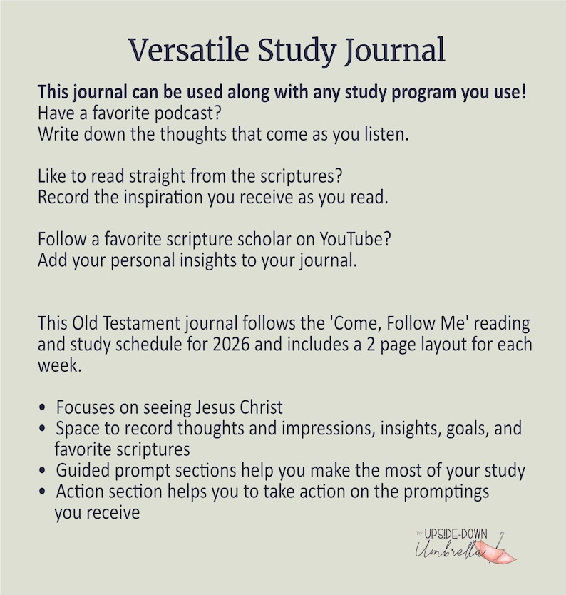 Recording Scripture Old Testament Scripture Study Journal for Come, Follow Me 2026 | Floral ...