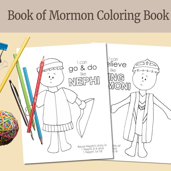 Book of Mormon Coloring Book | LDS Primary Activities for Come, Follow Me 2024 | Activities for Latter-day Saint Kids | Games for LDS Kids
