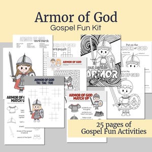 Kit de diversión del Evangelio Armadura de Dios, juegos y actividades para niños de la Primaria, días de actividades, Ven, sígueme, diversión familiar en la primera infancia, juegos para niños SUD