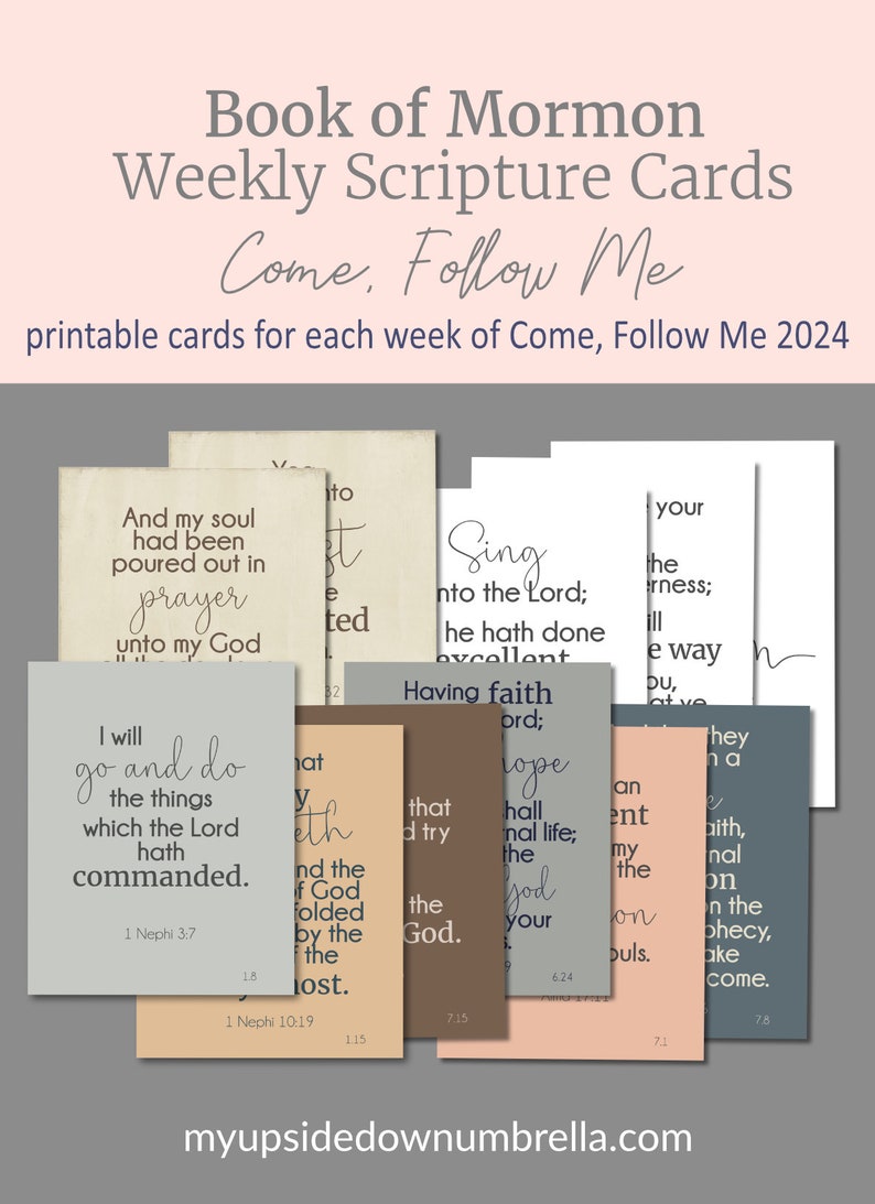 Come Follow Me 2024 Book of Mormon Scripture Cards LDS Etsy Australia