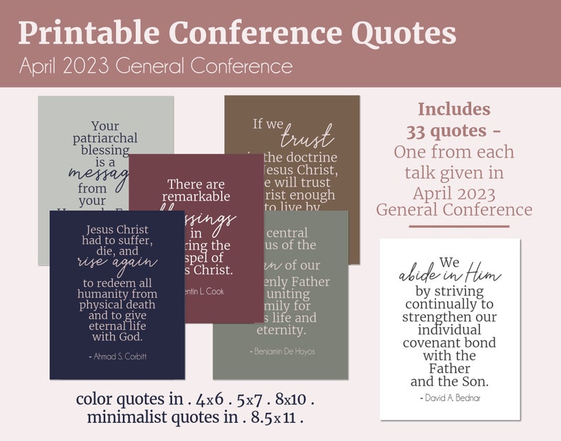 General Conference Printable Quotes BUNDLE From April 2023 - Etsy
