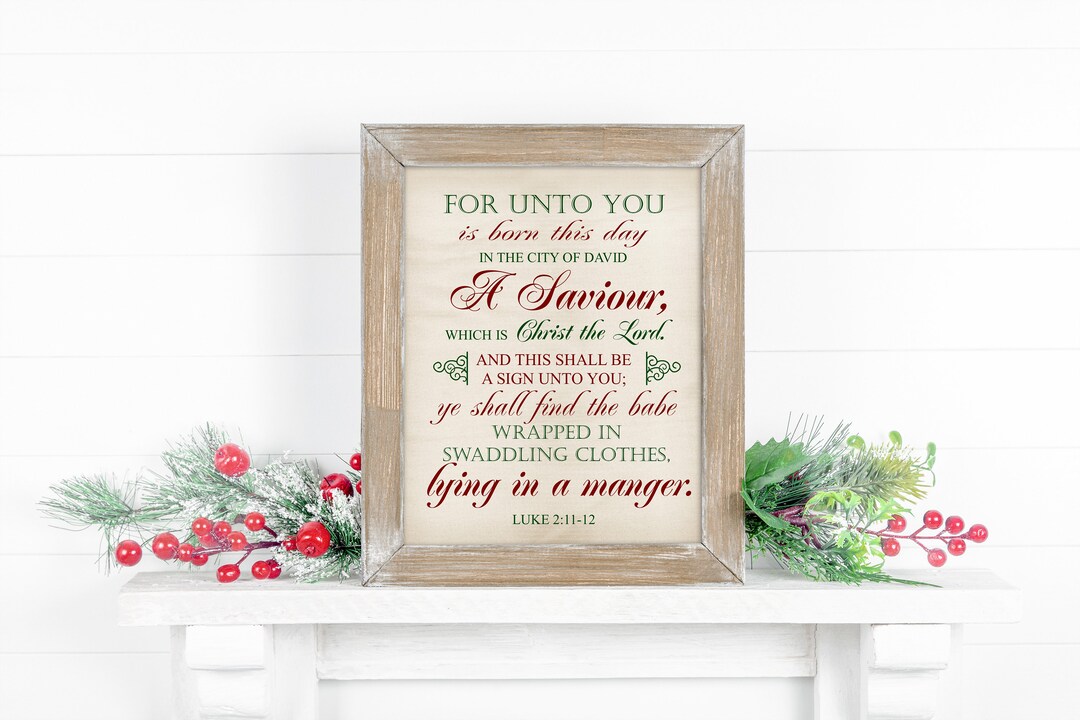 Farmhouse Christmas Printable, Christmas Scripture Printable, Christian ...