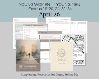 20-26 de abril / Plan de lecciones para jóvenes SUD / Mujeres jóvenes, hombres jóvenes / Éxodo 19–20; 24; 31–34