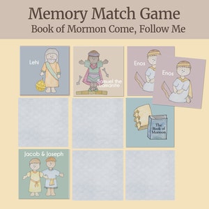 Book of Mormon Memory Game | LDS Primary Game | Activities for Latter-day Saint Kids | Come, Follow Me 2024