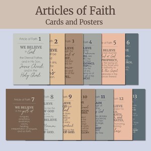 Cartazes das Regras de Fé para o Lar Moderno | Imprimíveis do quadro de avisos da Primária SUD | Artigos de Fé Flashcards | 7 tamanhos