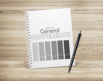 April 2024 General Conference Journal | Black & White | General Conference Notebook and Study Guide, General Conference Packet 2024