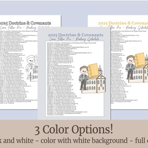 Doctrine and Covenants Reading Chart and Come, Follow Me Printable ...