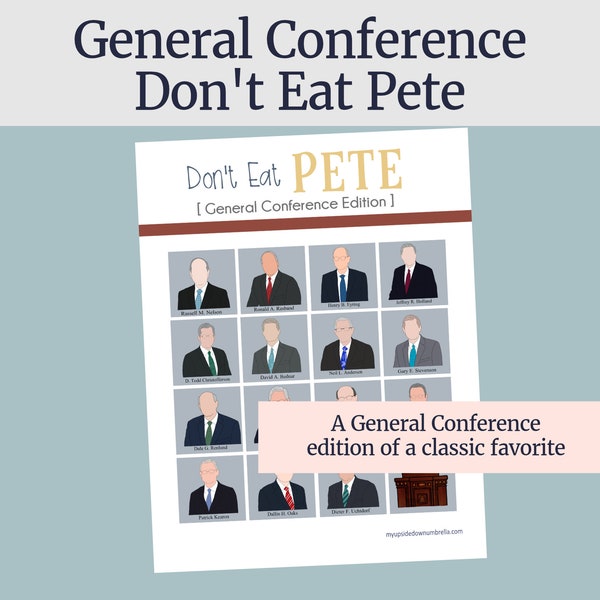 Don't Eat Pete General Conference Game, LDS General Conference Activities