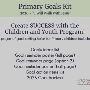 PRIMARY Goal Setting Kit for LDS Children and Youth Program | 2026 "I Will Walk with Jesus" image 6
