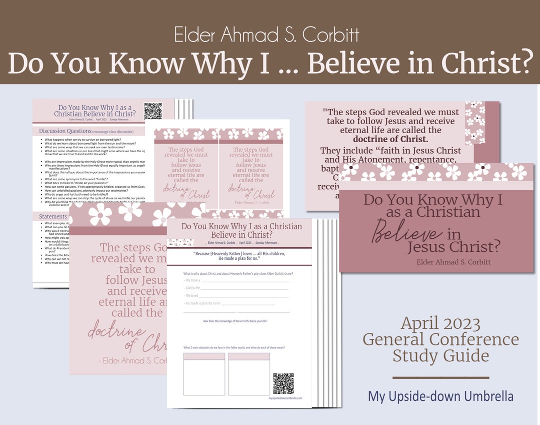 Do you know why i believe in christ ahmad s corbitt relief society