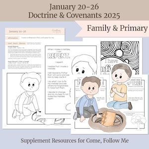 20 al 26 de enero - D&C 2, JSH 1 - Ayudas para las lecciones de la Primaria y la Familia SUD para Ven, sígueme 2025 Doctrina y Convenios - Corazones de los niños