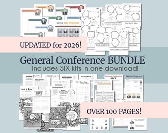 LDS General Conference Activity Bundle, Coloring Pages, Games (Digital Download)