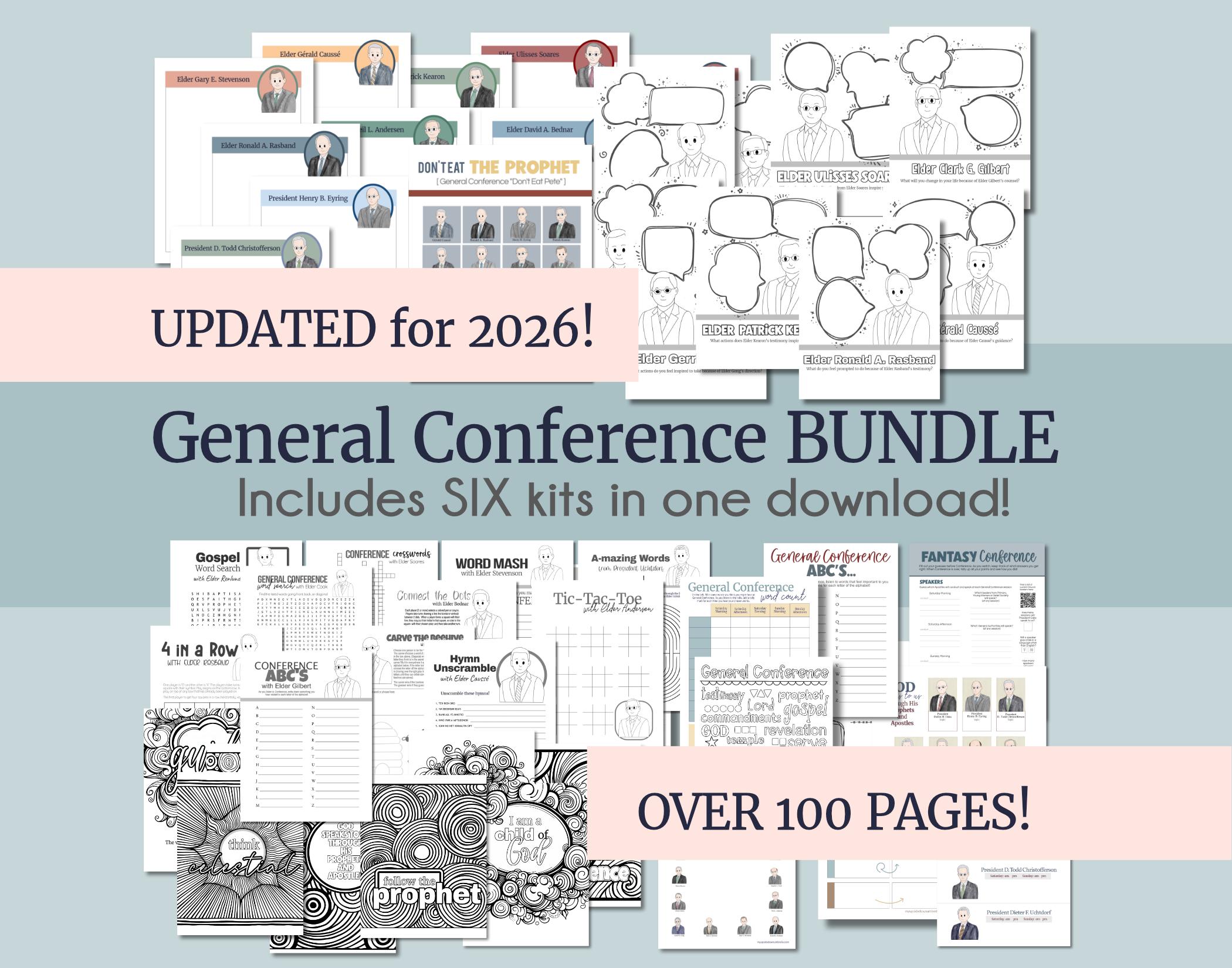 LDS General Conference Activity Bundle, Coloring Pages, Games (digital ...