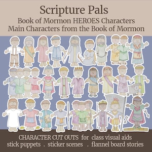 Book of Mormon HEROES Scripture Pals - Book of Mormon Clipart Characters, Printable Graphics, Felt Board, Magnet Board -Come Follow Me 2024