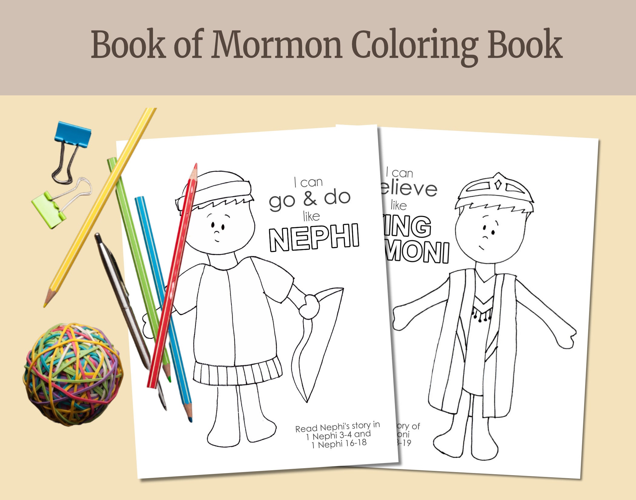 Book of Mormon Heroes BUNDLE Workbook AND Coloring Book, LDS Primary