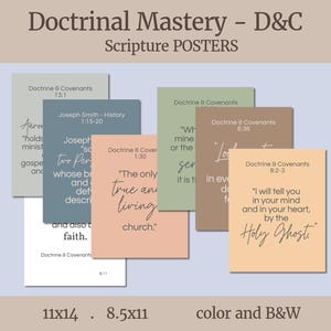 Doctrinal Mastery POSTERS for Doctrine and Covenants | LDS Seminary Study | Scripture Mastery Helps, D&C Scripture Cards, 8.5x11 and 11x14