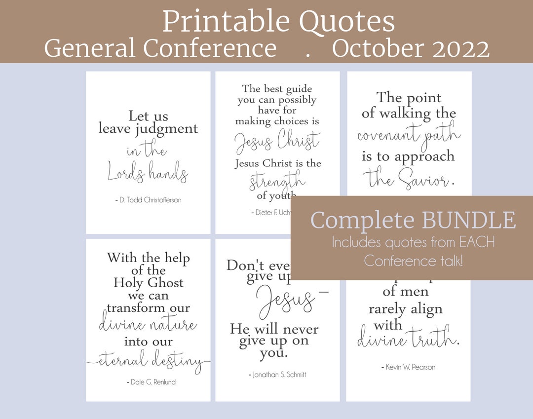General Conference Printable Quotes Bundle October 2022 - Etsy