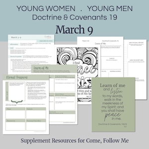 March 3-9 | D&C 19- Lesson Helps for LDS Youth / YW - Come Follow Me 2025 Doctrine and Covenants &quot;Learn of Me &quot; | LDS Young Women, Young Men