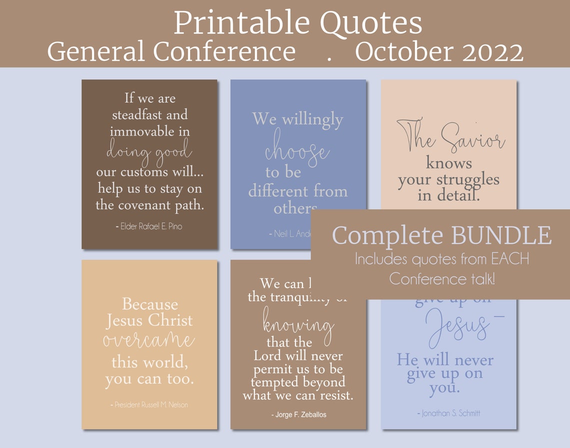 General Conference Printable Quotes BUNDLE From October 2022 - Etsy
