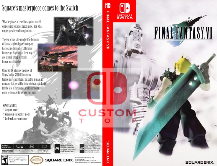 Final Fantasy VII / Custom Cover Nintendo Switch