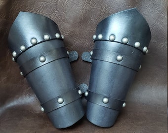 Leather Bracers/ Leather Armor/Studded Armor/ Pair