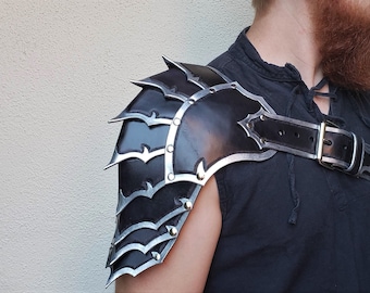 Fantasy Leather Pauldron/ Leather Armor/ Leather Shoulder/ Single
