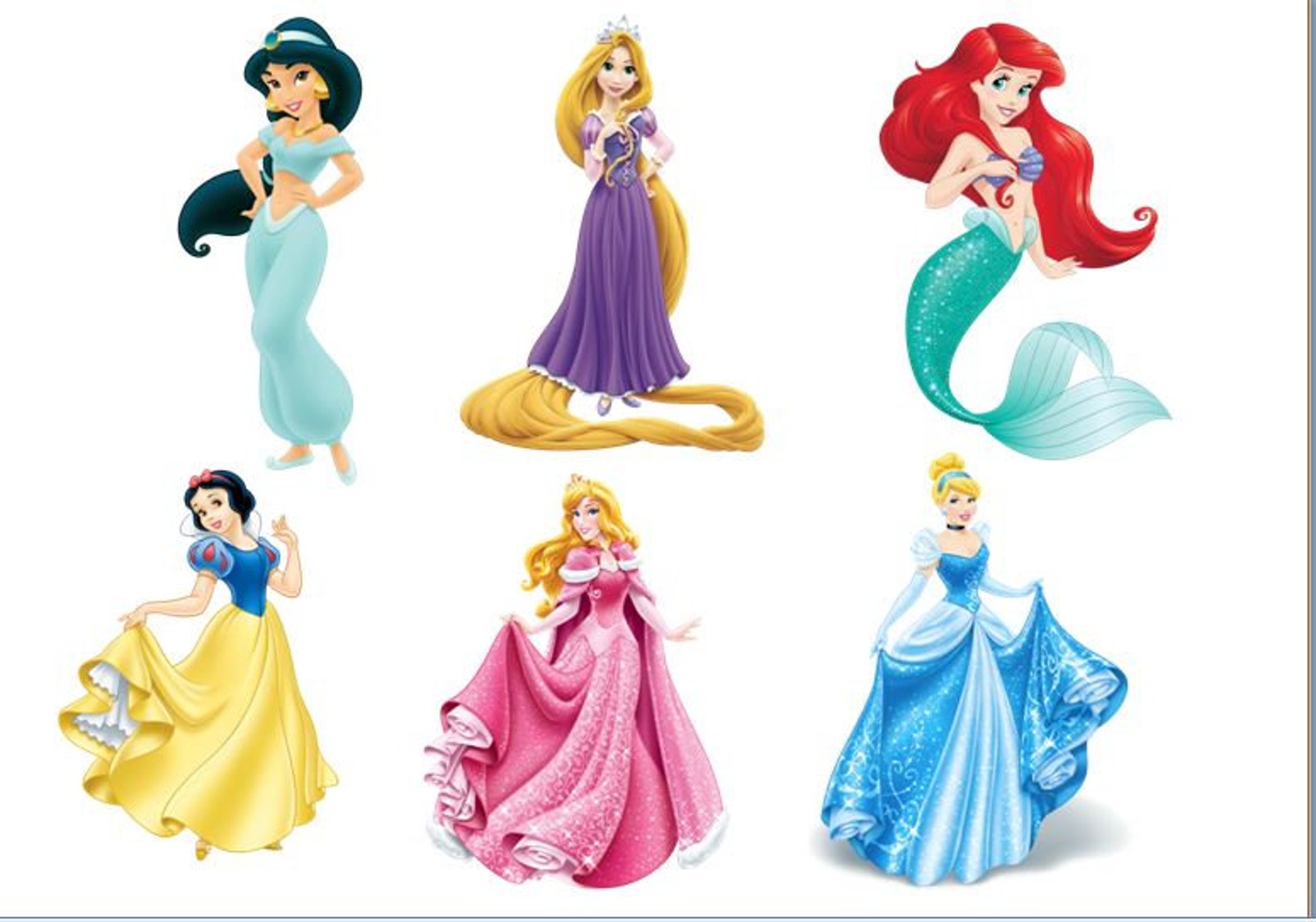 6 Disney Princesses Iron on Transfers Etsy