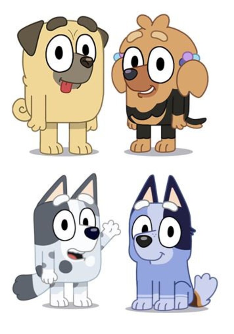 Bluey Friends x 4 Iron on transfers Etsy