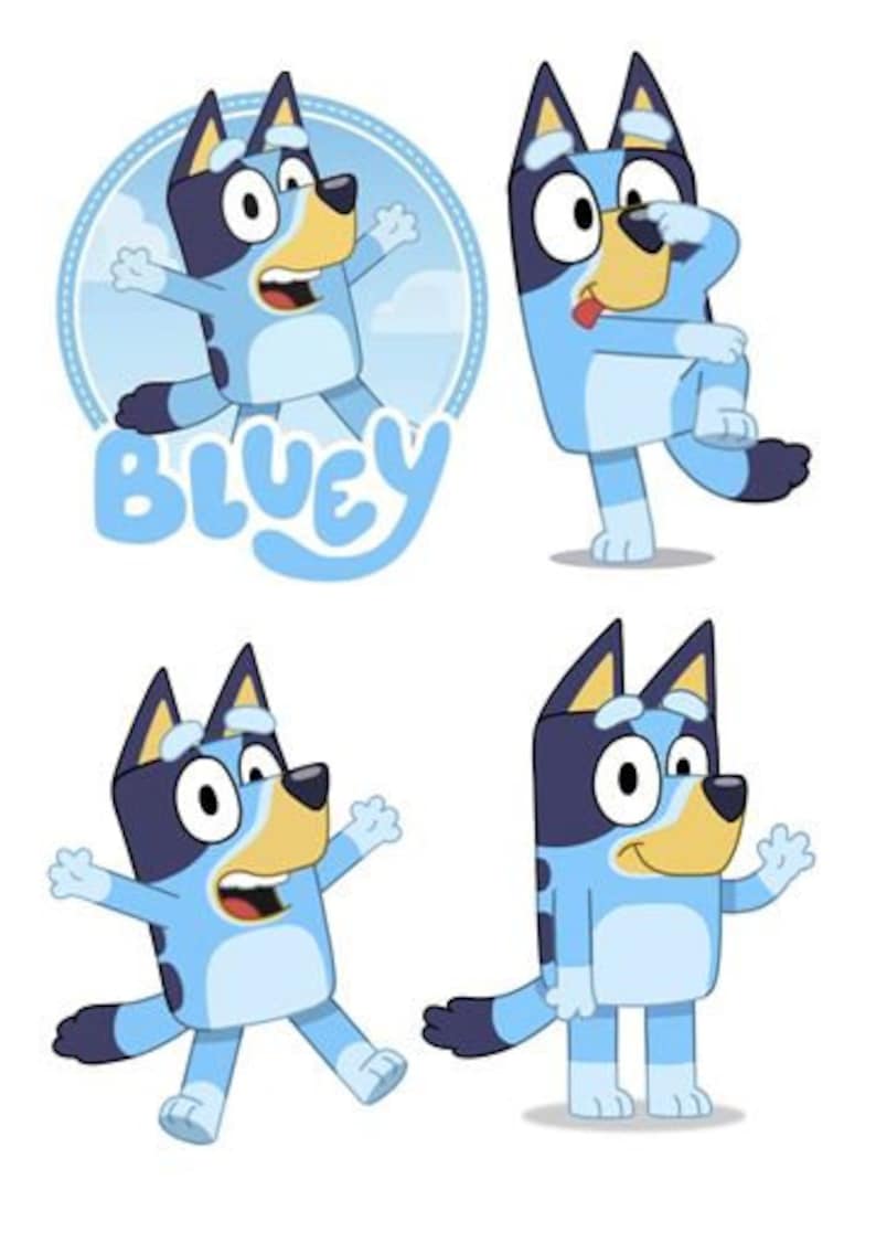 Bluey X 4 Iron on Transfers Etsy Australia