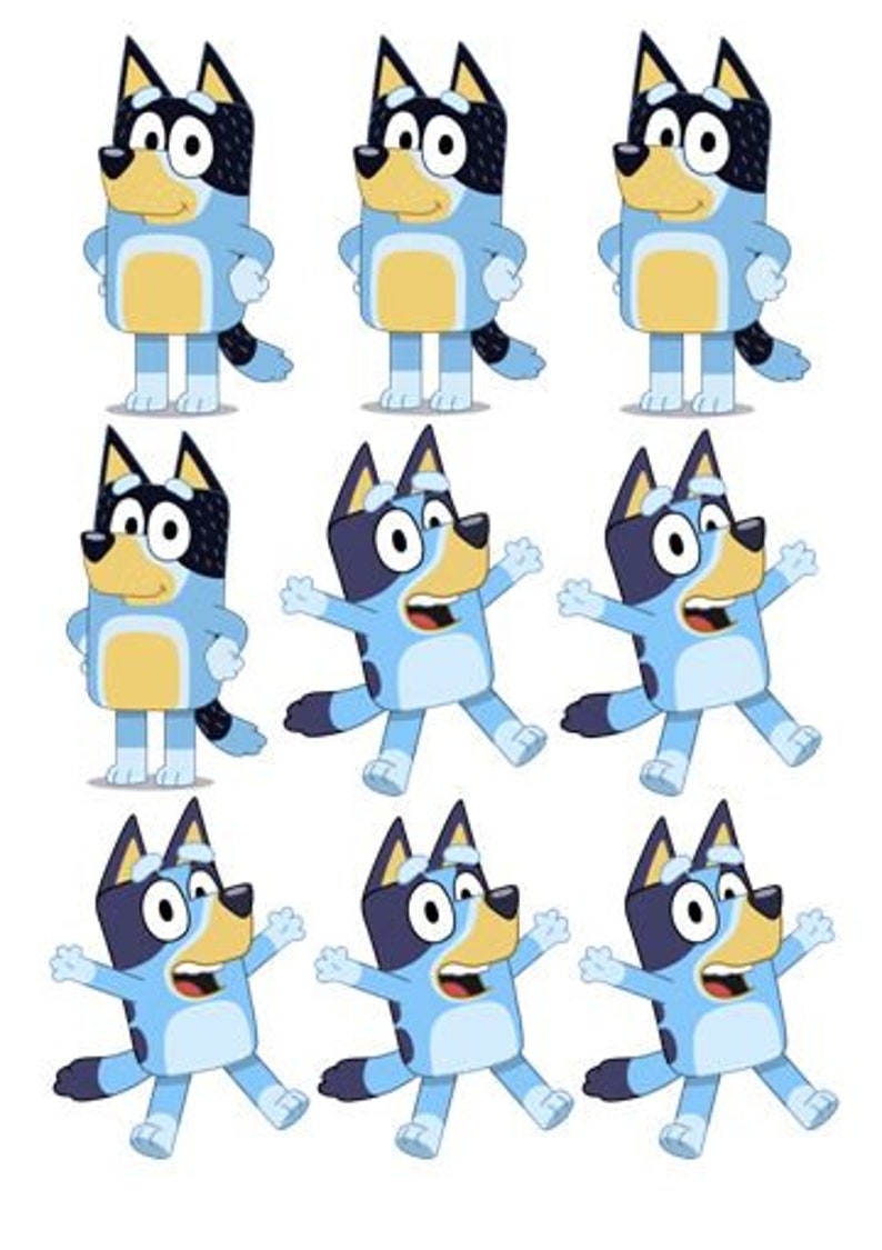 Bluey x 9 Iron on transfers Light coloured Etsy