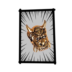 Brass ONI RING By Eyecon Cosplay - Solid Yellow Brass Creature Ring, Monster Ring, Demon Ring, Yokai Ring, Statement Ring, Statement Jewlery